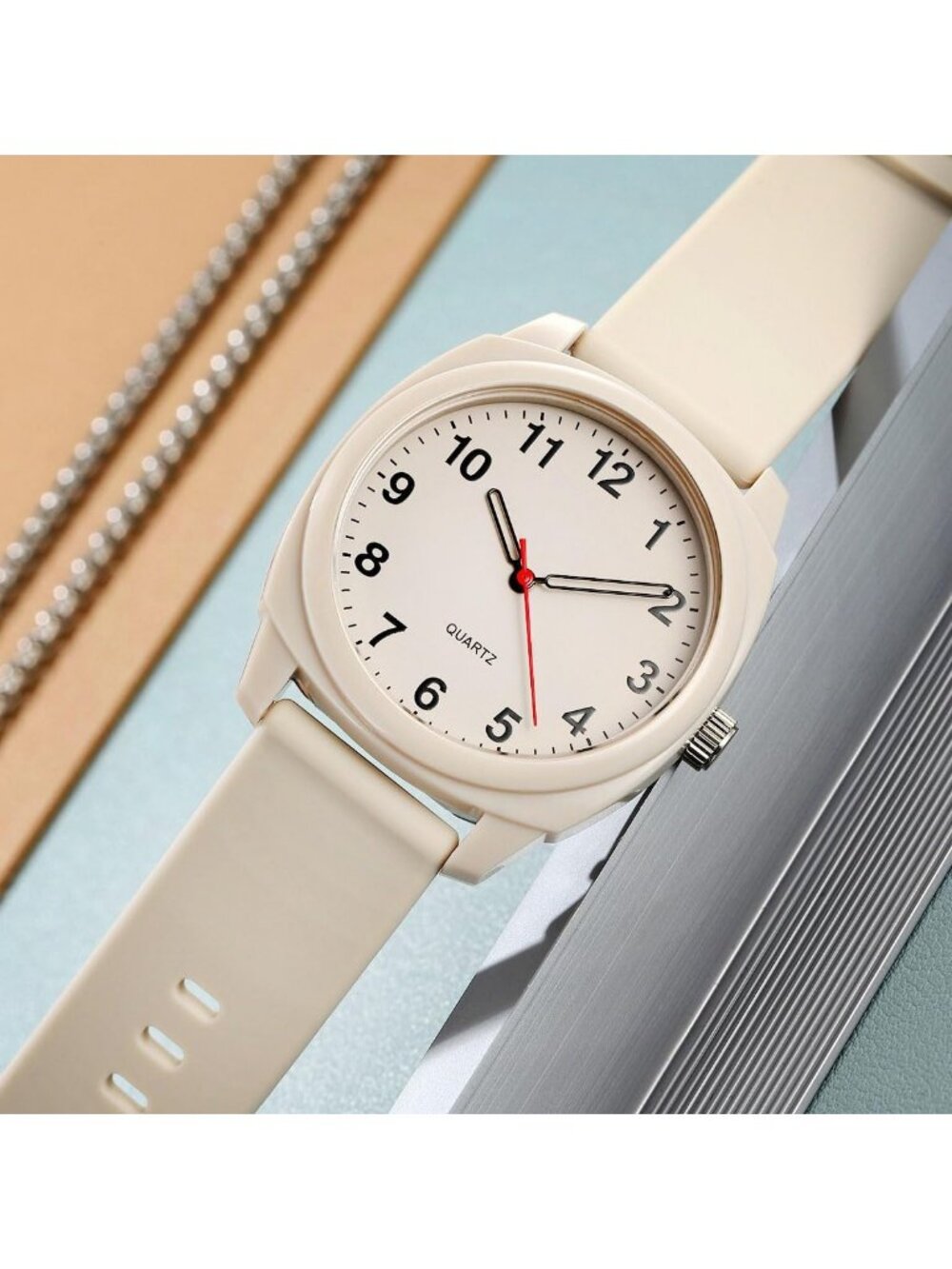 Unisex Off-White Fashion Simple Analog Quartz Silicone Strap Waterproof Watch - Picture 3 of 6